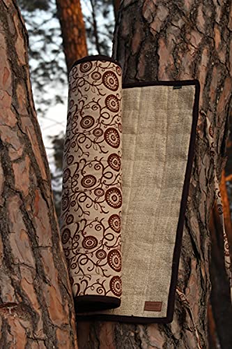 Organic Hemp Yoga Mat, 100% Handmade, Eco-Friendly, Natural and Biodegradable, multipurpose yoga mat. - color: Natural print