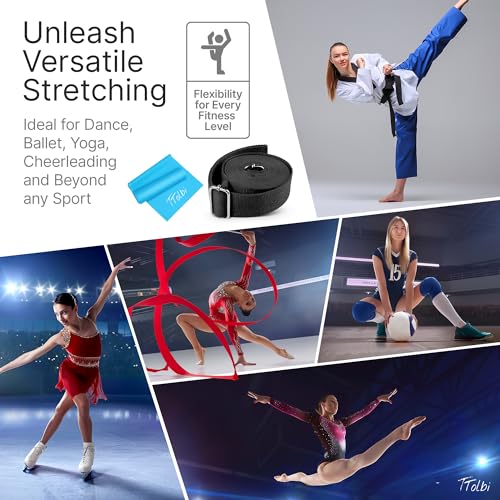 Leg Stretcher Strap with Door Anchor and Resistance Band, Splits Trainer | Home Flexibility Trainer for Splits, Ballet, Dance, Cheer, Yoga, Gymnastics, Pole and Taekwondo, Kids to Adults, All Levels - color: Classic Black