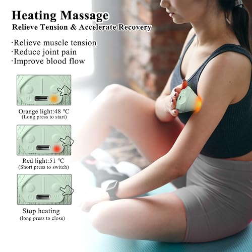 PROIRON Mountable Massage Ball with Suction Cup Pinpoint Deep Tissue Muscle Knot & Sore Relief, Vibration & Heating Trigger Point Massage Tool for Back Neck, Self-Massage Tool - color: Green