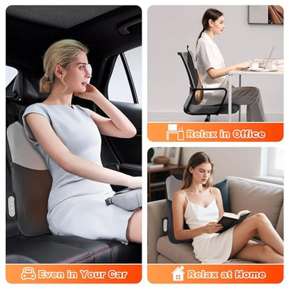 Neck and Back Massager with Heat, Rolling Up and Down Shiatsu Back and Neck Massager with Heat, 4D Kneading and Car Adapter for Home, Office and Car use, Gifts for Men and Women - color: Black-02