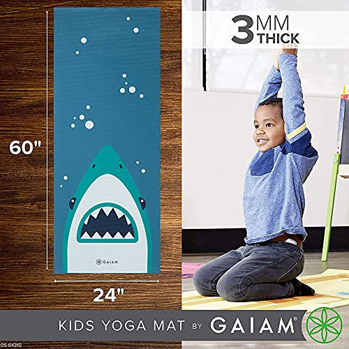 Gaiam Kids Printed Yoga Mat, Non-Toxic, Fun Design, 3mm - color: Chomper