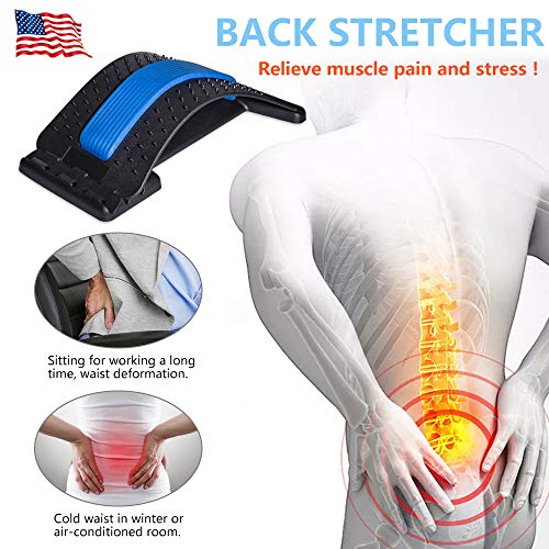 JUMPOW Back Stretcher for Lower Back Pain Relief,3 Level Lumbar Board - color: Black, Blue-3 Level