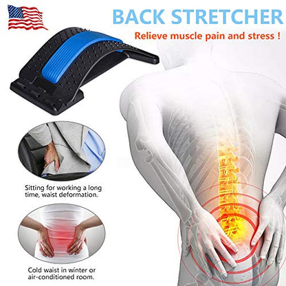 JUMPOW Back Stretcher for Lower Back Pain Relief,3 Level Lumbar Board - color: Black, Blue-3 Level