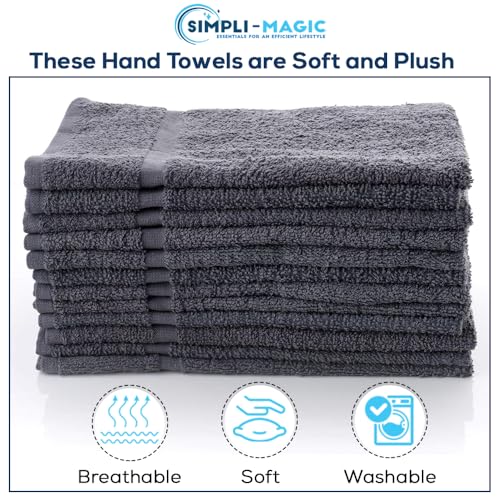 SIMPLI-MAGIC Towels, Hand, Gray 12 Count - color: Gray, size: 12 Count