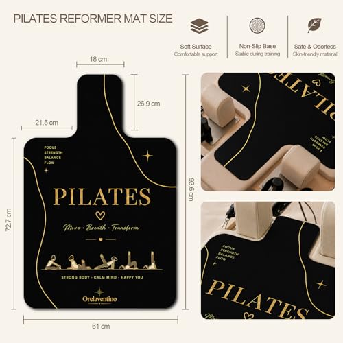 Pilates Reformer Mat, Non Slip Backing Reformer Mat Cover for Pilates Machine, Exercise Mat with Sweat-Wicking Surface, Foldable Pilates Mat Home Gym Yoga Training, 39" x 24" - color: Black
