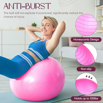 Leyndo 4 Pcs 26 Inch Yoga Exercise Ball Pilates - color: Vivid Color