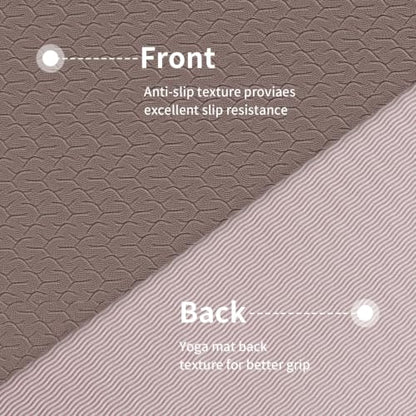 PAIDU POE Yoga Mat （10mm）Extra Thick Fitness Mat 72"x24" with Carry Strap | Non-slip, tear-resistant and suitable for all ages, perfect for yoga, Pilates, home gym and full-body workouts. - color: Dark Brown & Beige