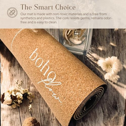 Complete Yoga Bundle with Premium Cork Yoga Mat, Stylish Carry Bag and Practical Cork Yoga Blocks Set with Strap and Storage Bag.