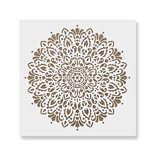 Harmony Floor Stencils - Mandala Template, Furniture Stencil - size: 20"x20"