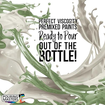 Pouring Masters Agave Green Metallic Pearl Ready to Pour Acrylic Pouring Paint - Premium 8-Ounce Pre-Mixed Fluid Acrylic Paint - Fluid Art Supplies for Canvas, Wood, Paper, Tile & Rocks - color: Agave Green Metallic Pearl, size: 8 Fl Oz (Pack of 1)