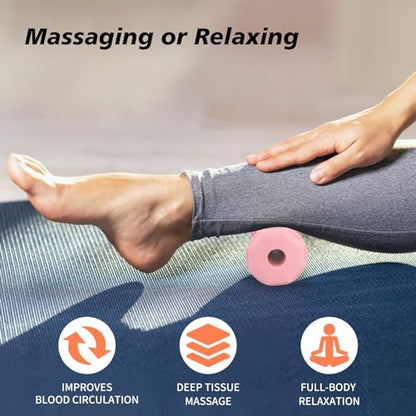 Pink Foot Massager Roller for Plantar Fasciitis, Arch Heel Pain Relief | Deep tissue massage for feet, calf, arch and heel pain. for plantar fasciitis relief, home, office and travel use - color: Pink