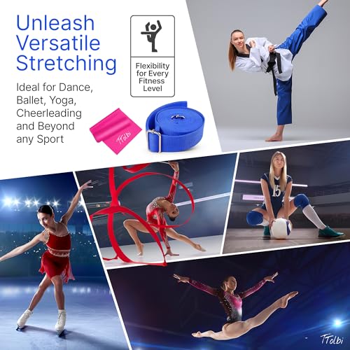 Leg Stretcher Strap with Door Anchor and Resistance Band, Splits Trainer | Home Flexibility Trainer for Splits, Ballet, Dance, Cheer, Yoga, Gymnastics, Pole and Taekwondo, Kids to Adults, All Levels - color: Deep Blue