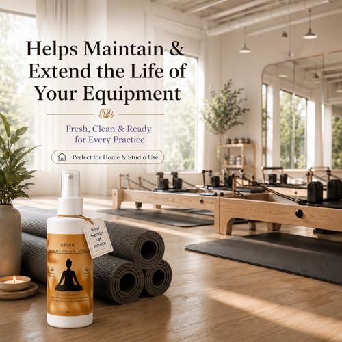 Yoga Mat Cleaner & Deodorizer Spray – Lavender Essential Oil Formula for Yoga Mats, Pilates Reformers & Gym Equipment – Natural No-Residue Workout Mat Cleaner, Non-Toxic Daily Cleaning Spray (4oz) - size: 4 Fl Oz (Pack of 1)
