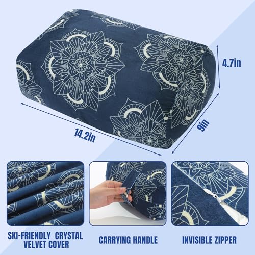 MABOZOO Yoga Bolster Pillow, Rectangular Yoga Bolster for Restorative & Meditation, Professional Meditation Cushion with Carry Handle - color: Blue, size: 14 inch