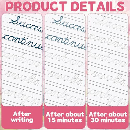gisgfim 2 Pack Grooved Cursive Handwriting Workbook Magic Grooved Cursive Reusable Handwriting Practice with Disappearing Ink Pens Learning Activities Supplies (Jokes Riddles&Inspiring Quotes) - style: Inspirational Sentences+Jokes