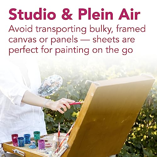 Strathmore 300 Series, Canvas Pad, 9x12 inch, 10 Sheets – Triple Primed, 100% Cotton Canvas, Plein Air Artists, Acrylic Paint and Oil Paint - size: 9x12