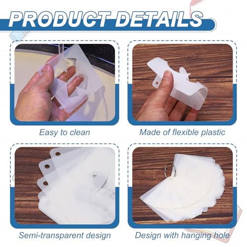 PATIKIL 2 Set 3" Letter Number Stencils, 36Pcs Square Reusable Letter and Number Stencil Templates for Painting on Wall Wood Fabric Signage, Uppercase Letter Style - size: 3"