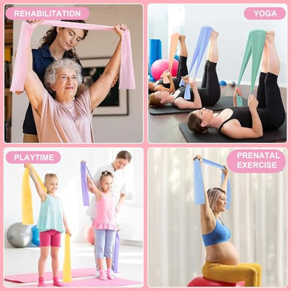 Resistance Bands, Non-Latex Elastic Exercise Bands for Upper and Lower Body, Strength Training Without Weights, Ideal for Physical Therapy, Pilates, Rehab, Home Fitness, Beginners - color: Green
