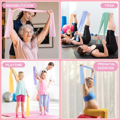 Resistance Bands, Non-Latex Elastic Exercise Bands for Upper and Lower Body, Strength Training Without Weights, Ideal for Physical Therapy, Pilates, Rehab, Home Fitness, Beginners - color: Blue
