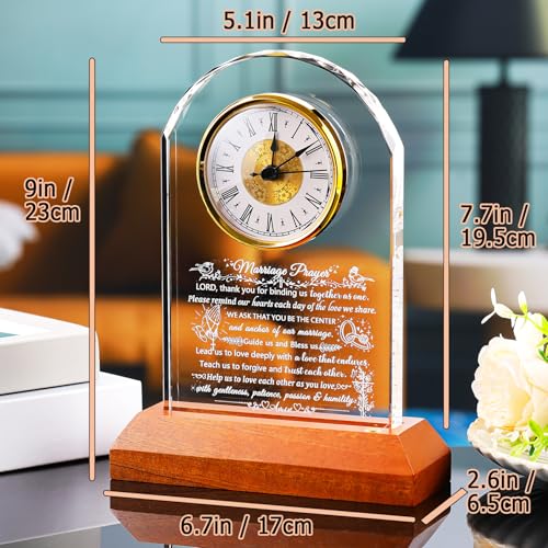 Ornalrist Wedding Gifts for Couples 2026 Crystal Clock Marriage Prayer Gift - color: Marriage Prayer