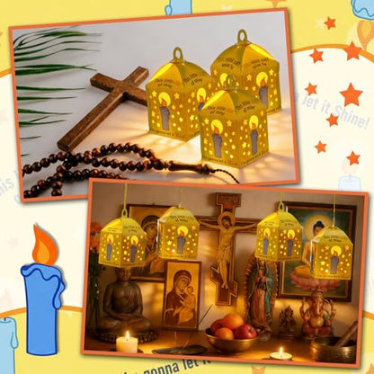 Simgoing 24 Sets Sunday School VBS 2026 Craft Illumination Lantern Craft | Lantern Crafts with LED Candle Light Tissue Paper Light of Mine Suncatchers Hanging for Christian Decor - style: Light of Mine