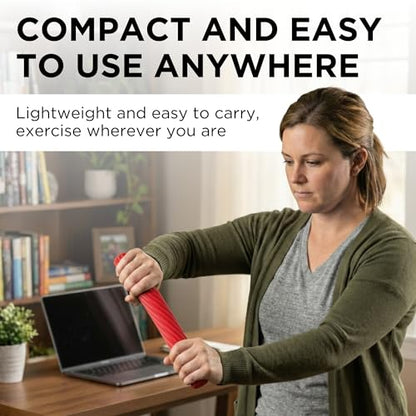 THERABAND FlexBar Resistance Bar, Physical Therapy, Flex, Elbow, Wrist, Red - color: Red - Light