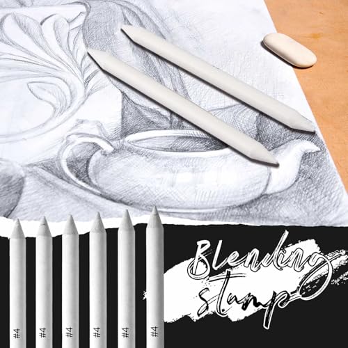 Fulmoon 84 Pcs Blending Stumps Set, Paper Art Blenders for Drawing Sketch Shading Pencil Oil Pastel Blender Tools Drawing Supplies for Charcoal Graphite Pastel Ideal for Artists Students and Beginners - style: Blending Stump