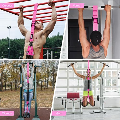Ayombo Pull Up Assistance Bands, Resistance Bands for Pull Up Bar Workout, Adjustable Heavy Duty Pull Up Assist Equipment with 4 Assistance Bands, Home Gym Fitness Exercise Strength Training - color: Red