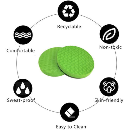2-piece set yoga knee pads and exercise mats - super thick anti slip support for thick boards, gardening, push ups, knees, Pilates, and floor exercises - knees, elbows, wrists - color: green
