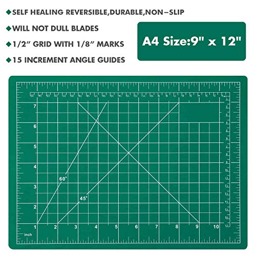 Anezus Craft Knife Precision Cutter and Self Healing Cutting Craft Mat Hobby Knife Set with 30 PCS Knife for Art Hobby Craft Scrapbooking Stencil - color: A.green