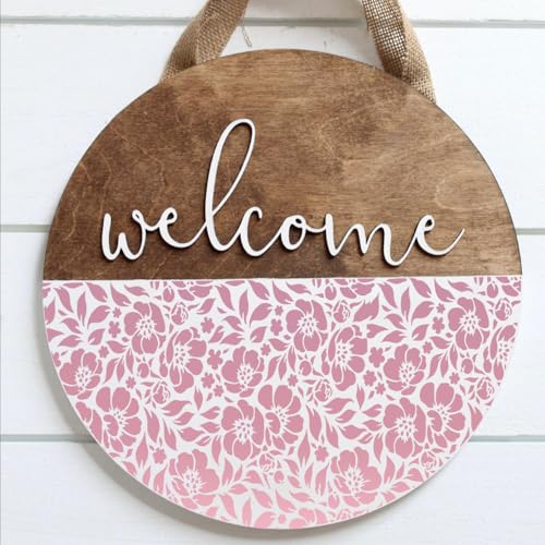 Stencils for Crafts Reusable Texture Stencils for Painting 12"x8" | Floral Leaf Stencil for Painting on Wood Canvas Furniture Cards Scrapbook - style: Floral