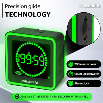 Visual Life Timer for Kids, Adults, ADHD, Autism & Dyslexia - New Timed Color Cues Anchor Focus, Track Progress & Guide Transitions - for Home, Teacher Classrooms, Homeschool, Business & Groups