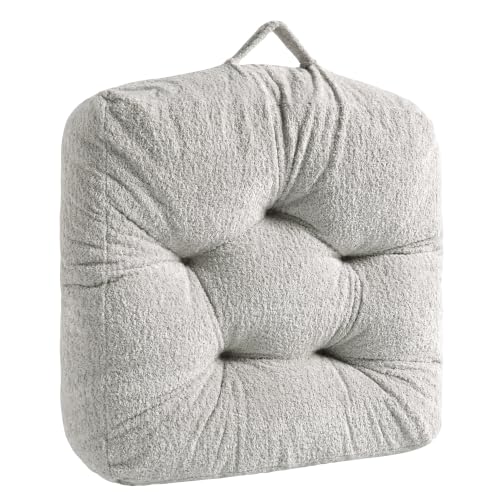 Floor Pillow, Large Meditation Sitting Cushion with Handle | for Tatami, Living Room, Yoga Use for Adults and Kids (1, Square, Light Gray, 22" x 22" x 6") - color: Square, Light Gray