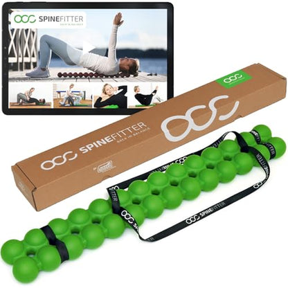 SPINEFITTER by SISSEL Green | Massager for Back & Balance | Back Trainer relieves Tension and blockages Ideal for Pilates and Yoga | to Relax The Spine | for Home & Practice - color: Green