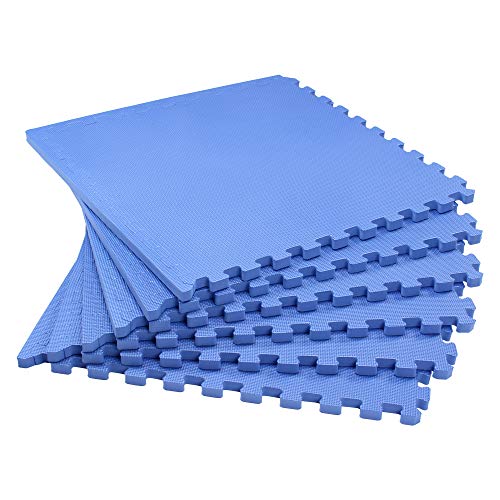 We Sell Mats 3/4 Inch Thick Multipurpose EVA Foam Floor Tiles, Interlocking Floor Mat for Indoor Gym and Home Use - color: Blue, size: 100 Sq Ft (25 tiles)