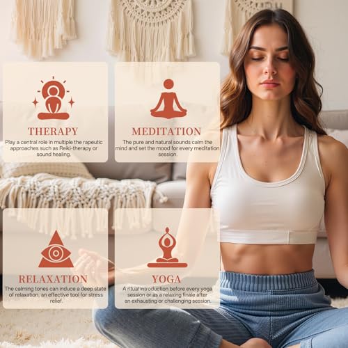 AKLOT HandMade Meditation Singing Bowl: Tibetan Sound Bowl Set with Pure Tone, Sound Bath Bowl with Cushion, Mallet, Carry Bag, Spiritual Gift for Chakra Clearing, Yoga, Prayer, Relaxation (5 Inch) - color: 5 inch Buddha