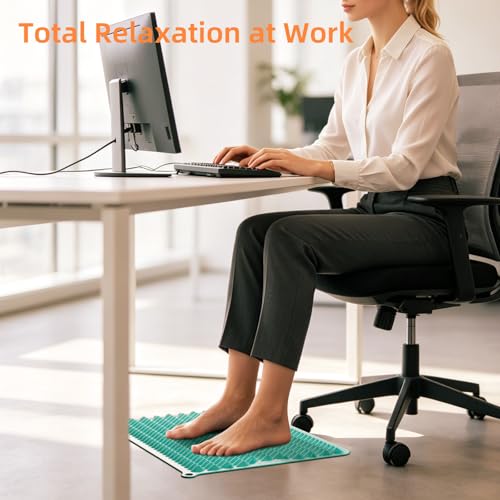 Acupressure Mat for Foot Massage, Silicone Foot Reflexology Mat | Portable Feet Mat for Plantar Fasciitis Relief and Muscle Relaxation - color: Green
