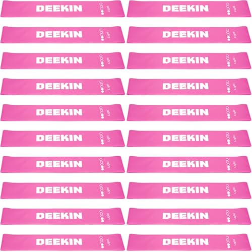 DEEKIN 20 Pcs Resistance Bands Resistance Loop Exercise Bands Exercise Equipment Elastic Drag Ring for Women and Men Home Fitness, Gym, Yoga - color: Pink, style: 25-30 Lbs