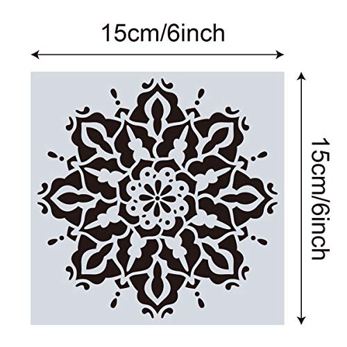 32 Pcs (6 x 6 Inch) Reusable Mandala Stencils for Dot Painting, Art Scrapbook Templates (White-32pcs) - color: white-32pcs