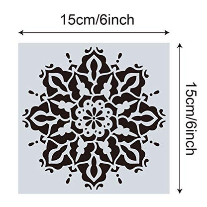 32 Pcs (6 x 6 Inch) Reusable Mandala Stencils for Dot Painting, Art Scrapbook Templates (White-32pcs) - color: white-32pcs