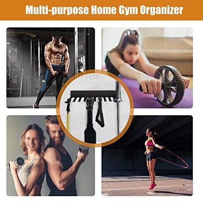 Multi-Purpose Storage Rack Resistance Bands Rack Gym Storage Rack Fitness Bands Rack Heavy Duty Rack for Resistance Bands, Straps, Jump Ropes, Foam Rollers, Chains, Weight Belts, Tools (M-17) - style: M-17"