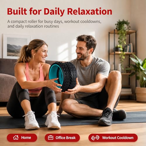 GymCope Curved Foam Roller, Spine-Safe Groove, 530 lb, Blue, Medium - color: Blue, size: Medium