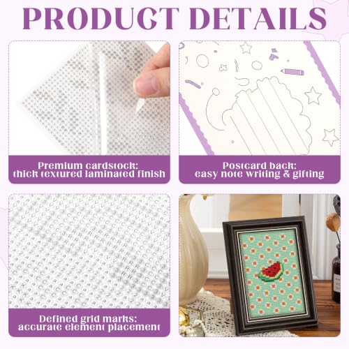 Dunzoom 36 Pcs DIY Diamond Art Cards for Bead 5 x 7 Inch Freestyle Blank Diamond Painting Canvas Postcard-style Diamonds Painting Greeting Cards Accessories for Adults Crafts Birthday Gifts(No Drills)