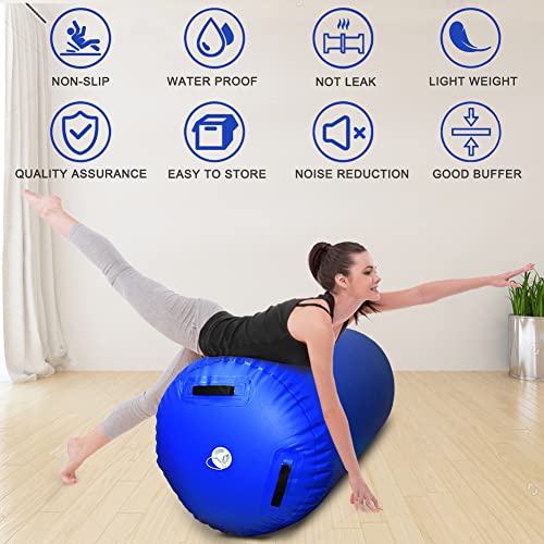GLANT Air Mat Tumble Track AirSpot - Gymnastics Training Springboard - Round Inflatable Springboard - color: Air Roller-Royal Blue（WIth Pump）, size: (Diam)35.4in*（H）47.3in