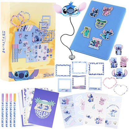 Get Trend Disney Stitch Scrapbook Kit for Kids with Notebook, Stickers, Pens, Bookmarks, Frames, Patches, Creative Art Supplies, Gifts for Kids (Blue Stitch) - color: Blue Stitch