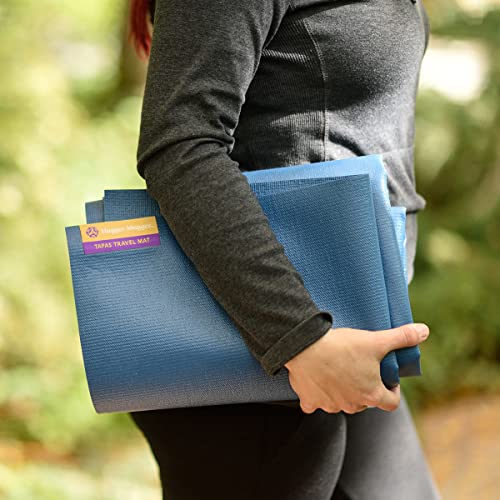 Hugger Mugger Tapas Travel Yoga Mat - Super Portable and Durable, Textured Sticky Surface, May be Folded or Rolled, Packable, Economical - color: Graphite