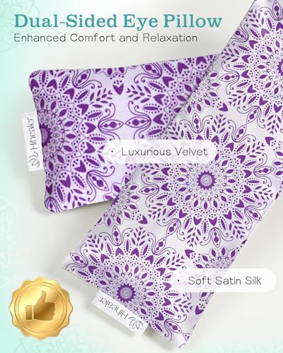 Hihealer Lavender Eye Pillow for Relaxation, Yoga, Sleep, Weighted Eye Mask - color: Lavender Purple
