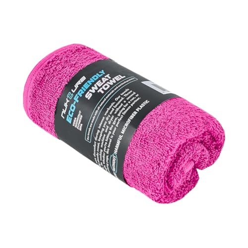 NUKURA 12” x 40” Gym Sweat Towel, 450 GSM, 100% Cotton, High Absorbency, Extra Soft & Quick Dry Workout, Yoga, Pickleball, Padel, Fitness Towel – Pink - color: Pink