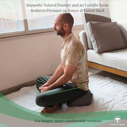 Meditation Cushion – Ergonomic Zafu Pillow for Yoga and Mindfulness – Washable Cover, Natural Buckwheat Fill, Premium Fabric (Cotton Blend/Polyester Variant) (Steel Gray, Medium) - color: Steel Gray