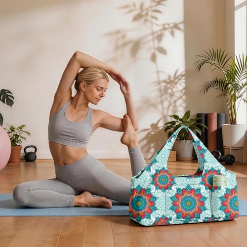 Yoga Mat Bag for Women Men Large Yoga Bag Travel - color: Green